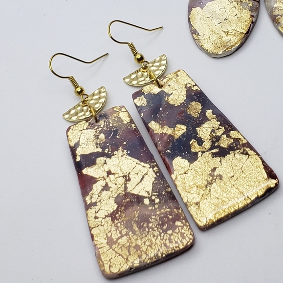 Resin dipped earrings - Picture 2 of 5